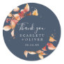 Fall Leaves | Navy Blue Thank You Favor Sticker