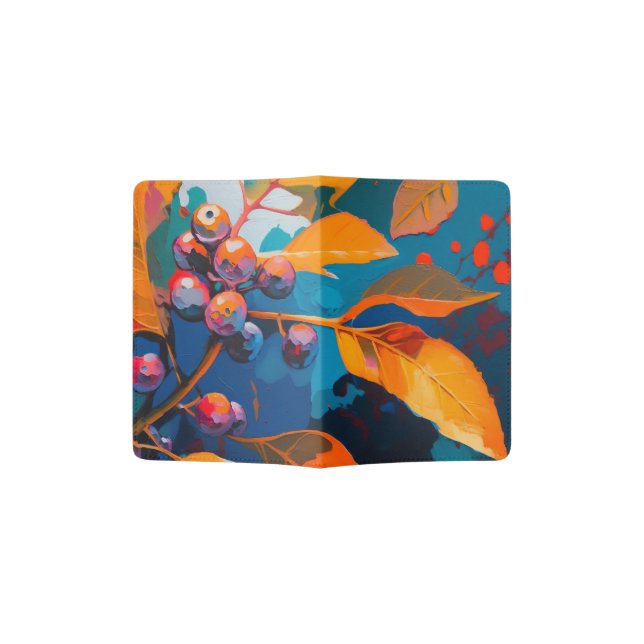Fall leaves oil painted. Abstract autumn foliage Passport Holder (Opened)