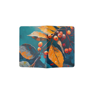 Fall leaves oil painted. Nature autumn foliage  Passport Holder