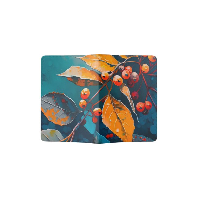 Fall leaves oil painted. Nature autumn foliage  Passport Holder (Opened)