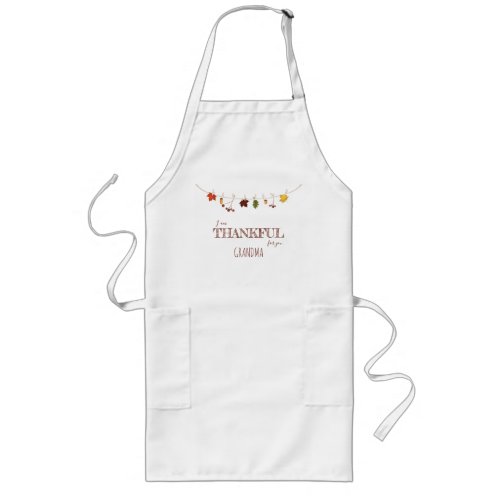 Fall Leaves on Clothesline Long Apron