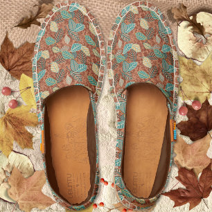 Fall leaves on Indian Red and Terracotta Espadrilles