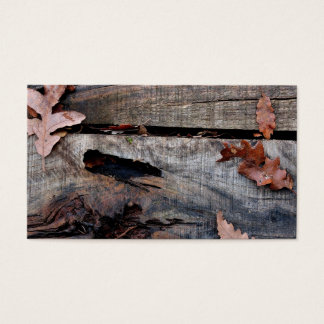 Fall Leaves on Old Wood