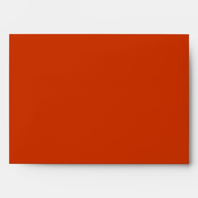 Fall leaves orange red white wedding envelope (Front)