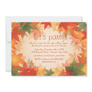 Fall Leaves Party Invitation