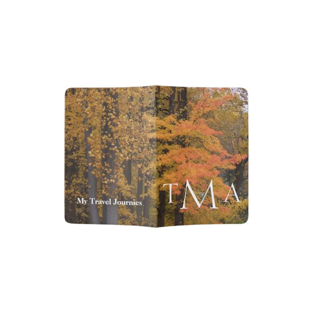 Fall Leaves Passport Holder (Opened)