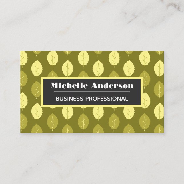Fall Leaves Pattern Business Card (Front)