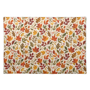 Fall Leaves Pattern Cloth Placemat