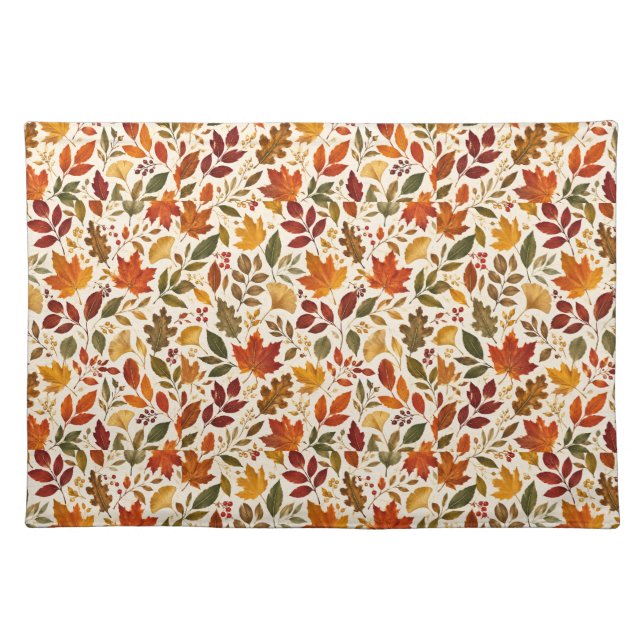 Fall Leaves Pattern Cloth Placemat (Front)