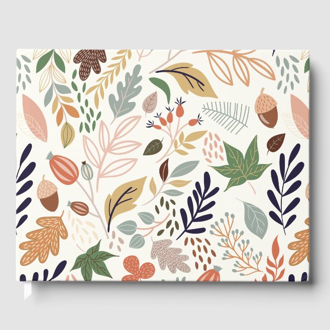 Fall Leaves Pattern Guest Book (Front)