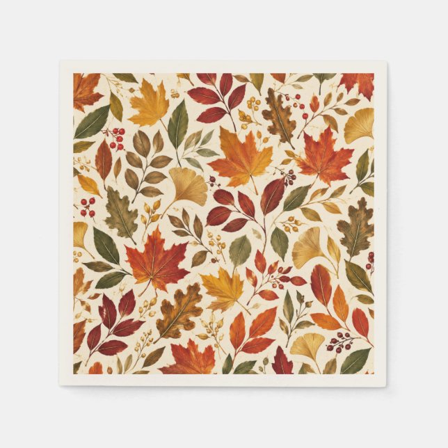 Fall Leaves Pattern Napkins (Front)