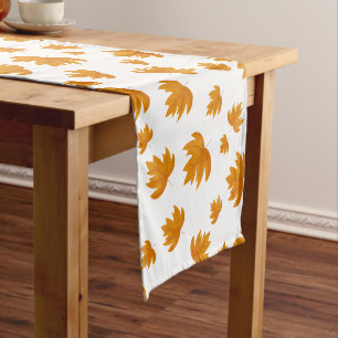 Fall Leaves Pattern Thanksgiving Dinner Short Table Runner