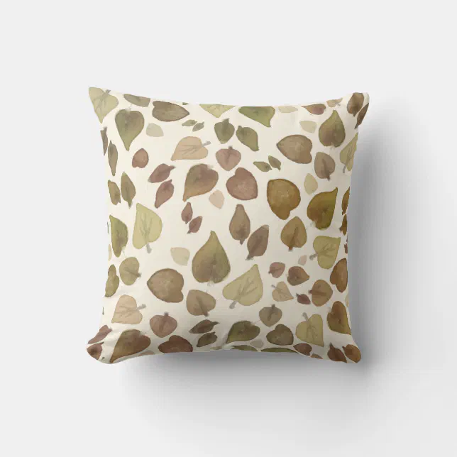Fall leaves pattern throw pillow Zazzle