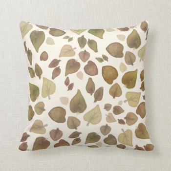 Fall Leaves Pattern Throw Pillow by RossiCards at Zazzle