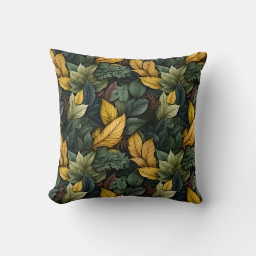 Fall Leaves Pattern Throw Pillow