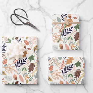 Fall Leaves Pattern Wrapping Paper Sheets