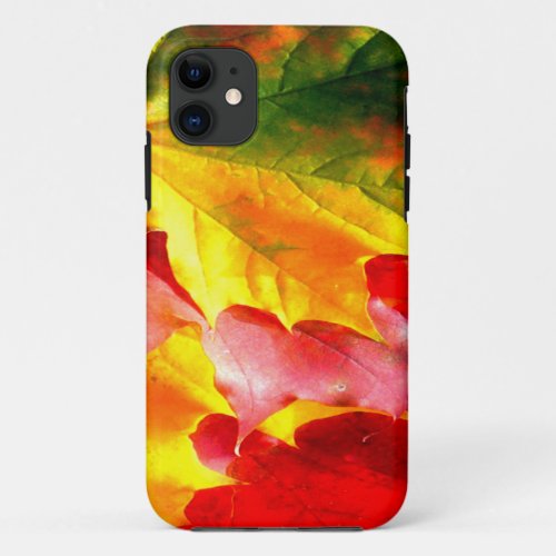 Fall Leaves Personalize it Yellow Red Green iPhone 11 Case