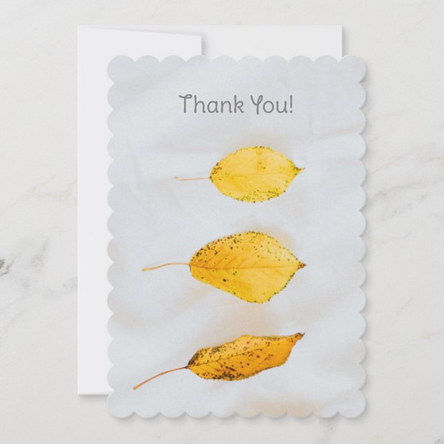 Fall Leaves, Personalize Message & Name Thank You  Card (Front)
