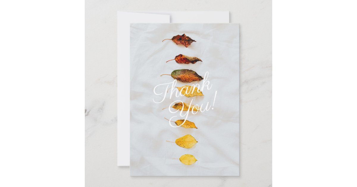Fall Leaves, Personalize Message & Name Thank You Card | Zazzle