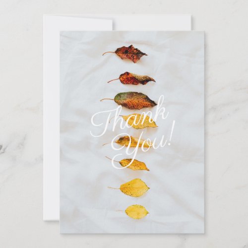 Fall Leaves Personalize Message  Name Thank You Card