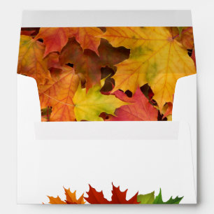 Fall Leaves Personalize Return Address Wedding Env Envelope