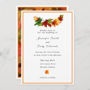 Fall Leaves Personalize Wedding Invitation