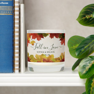 Fall Leaves Personalized Autumn Wedding Gift Scented Candle