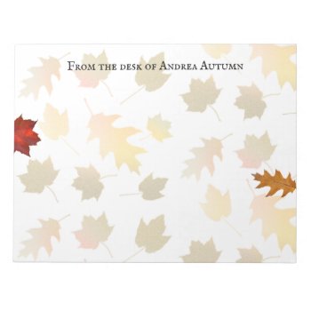 Fall Leaves Personalized Large Note Pad by BlueHyd at Zazzle