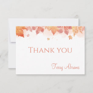 Fall Leaves Personalized Stationery Thank You Card