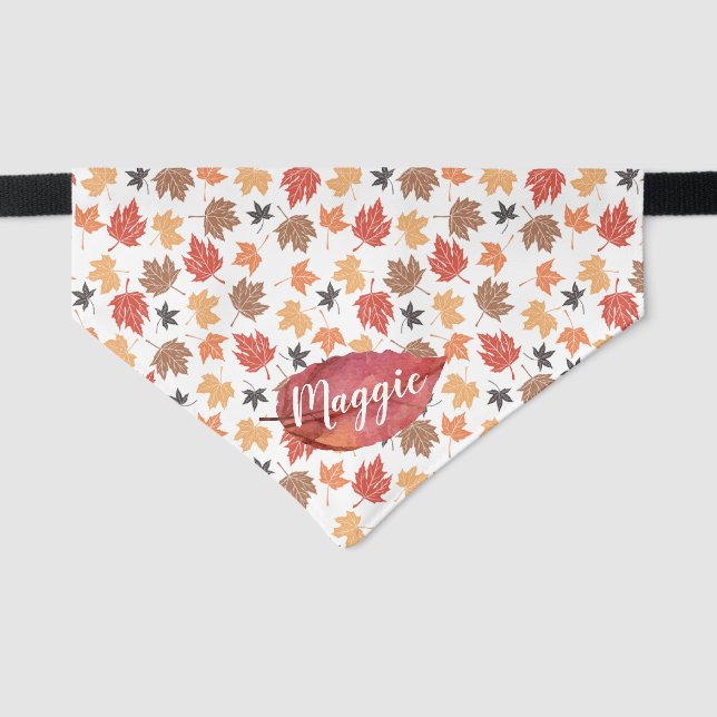 Fall Leaves Pet Bandana Collar (Front)
