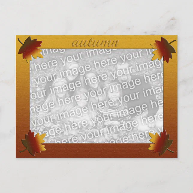 Fall Leaves Photo Template Postcard | Zazzle