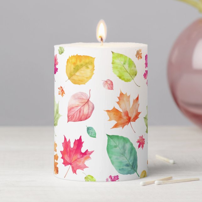 Fall Leaves  Pillar Candle (In Situ)