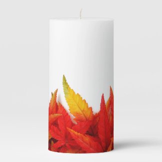 Fall Leaves Pillar Candle