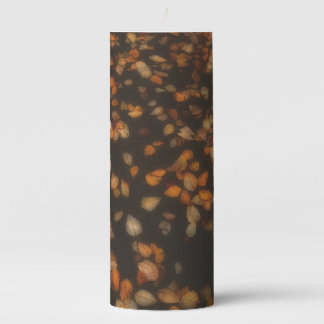 fall leaves pillar candle