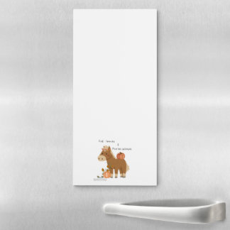 Fall Leaves & Ponies Please Magnetic Notepad