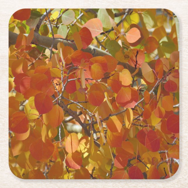 Fall Leaves pulpboard coasters (Front)