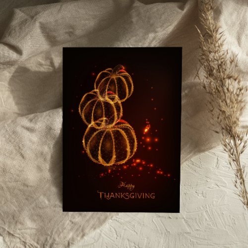 Fall Leaves Pumpkins Happy Thanksgiving card