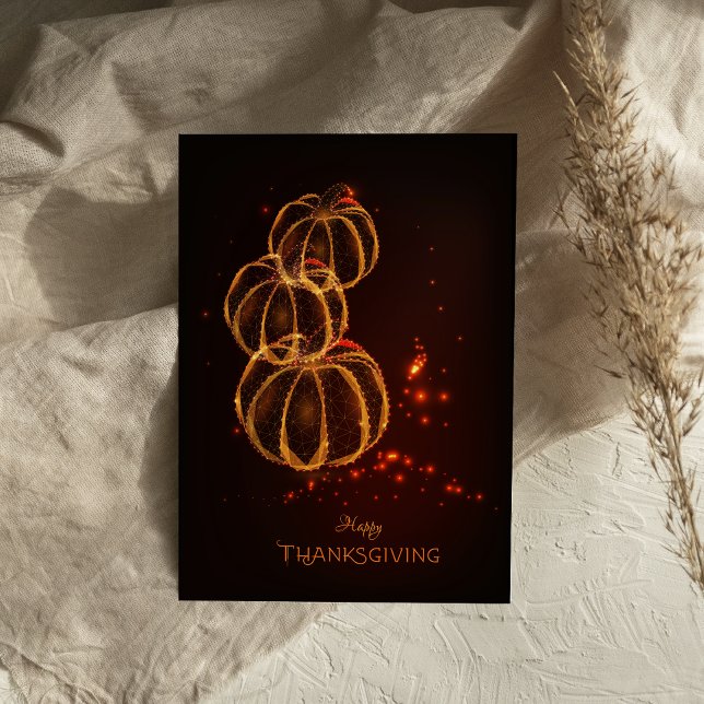 Fall Leaves Pumpkins Happy Thanksgiving card (Creator Uploaded)