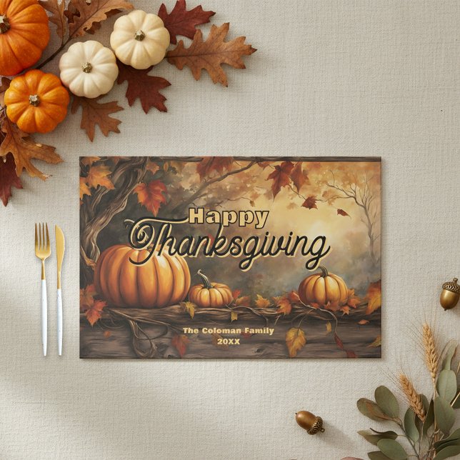 Fall Leaves & Pumpkins Thanksgiving Paper Placemat (Creator Uploaded)