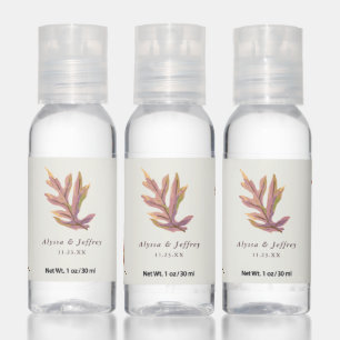 Fall leaves rehearsal dinner wedding hand sanitizer