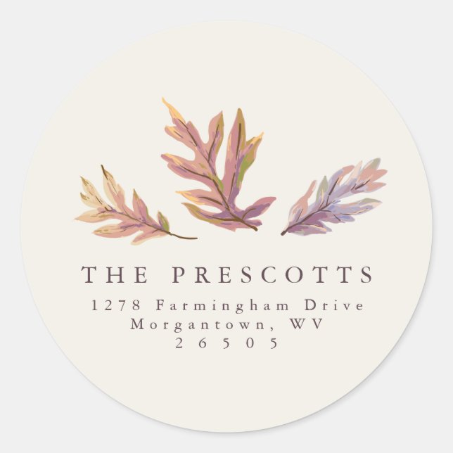 Fall leaves return address sticker (Front)