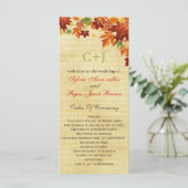 Fall Leaves Rustic Wedding Program (Standing Front)