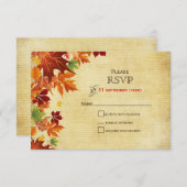 Fall Leaves Rustic Wedding RSVP Card (Front/Back)