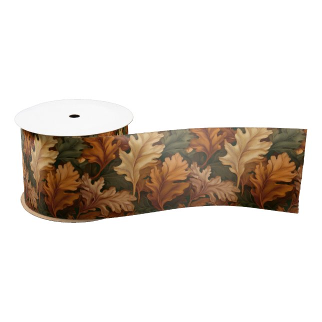 Fall Leaves  Satin Ribbon (Spool)