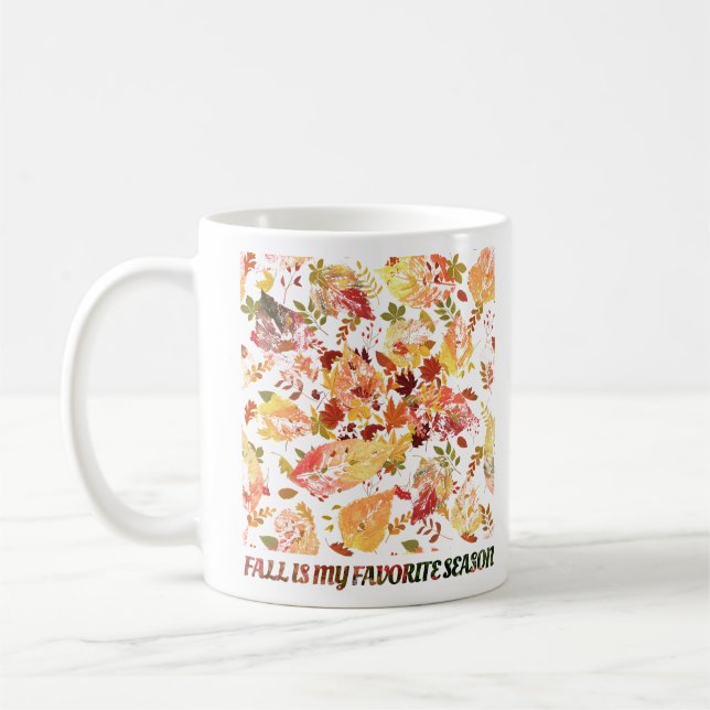 Fall Leaves: Seasonal Graphic Tee Coffee Mug (Left)