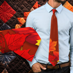 Fall Leaves Seasonal Novelty Nature Tie