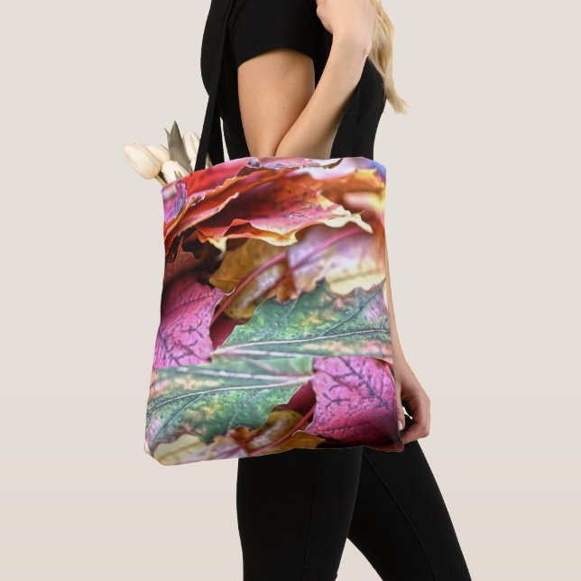 Fall Leaves Shoulder Tote Bag (Close Up)