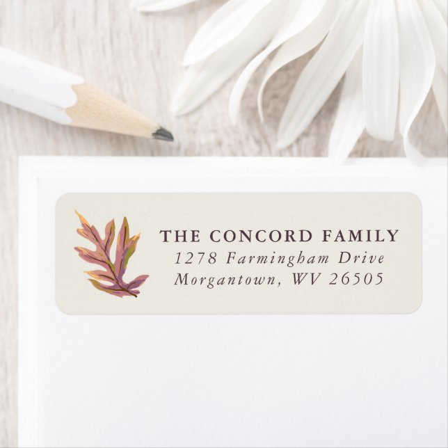 Fall leaves simple Thanksgiving return address Label (Insitu)
