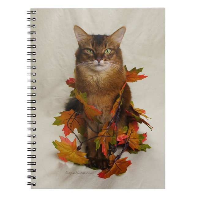 Fall Leaves Somali Cat Notebook (Front)