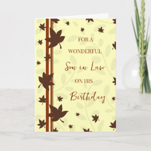 Fall Leaves Son in Law Birthday Card